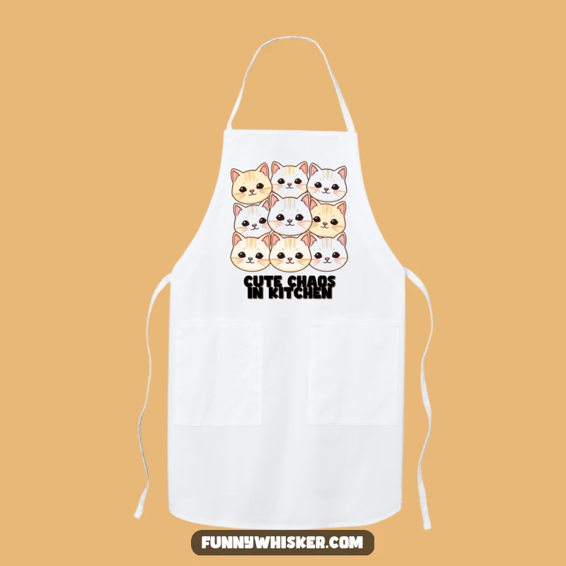 Funny Cat Faces Apron: Vibrating Whiskers - Kitchen Fun Gift