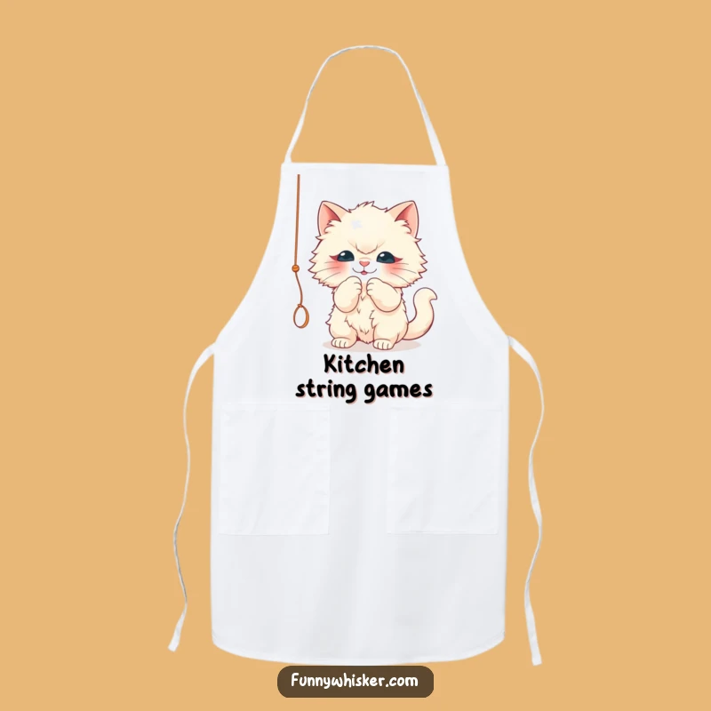 Funny Cat Apron: Fluffy String Batting - Humorous Kitchen Gift!