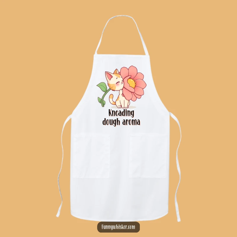 Funny Cat Apron: Kitchen Floral Drama - Unique Chef Gift!