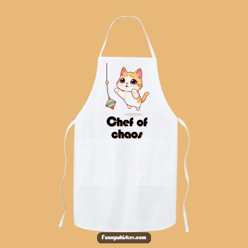 Funny Cat Toy Leap Apron: Whiskered Chef's Companion, Great Kitchen Gift