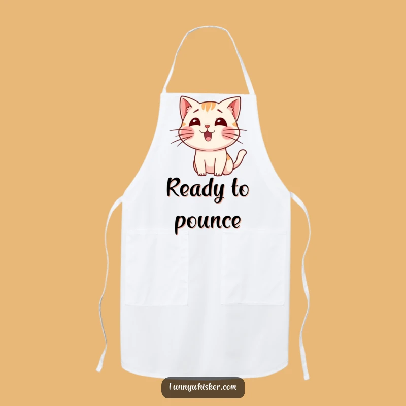 Funny Cat Whiskers Apron: Excited Feline Gift for Bakers and Cooks