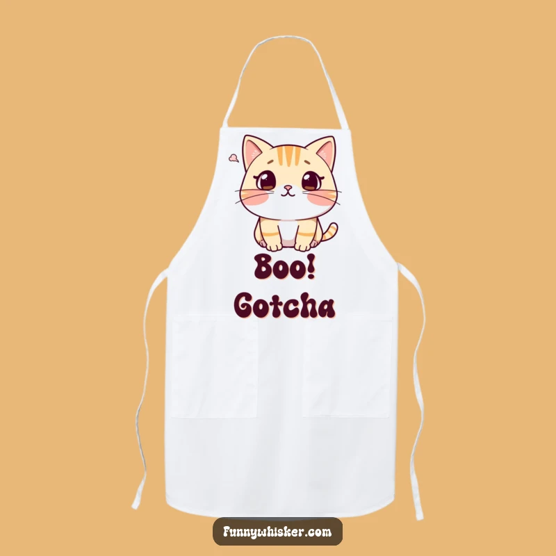 Funny Surprised Cat Apron - Kitchen Shocked Whiskers, Perfect Funny Gift