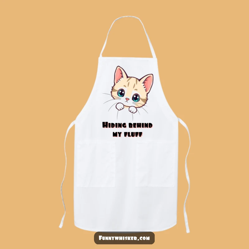 Funny Tiny Cat Whisker Peek Apron - Culinary Curiosity for a Perfect Funny Gift