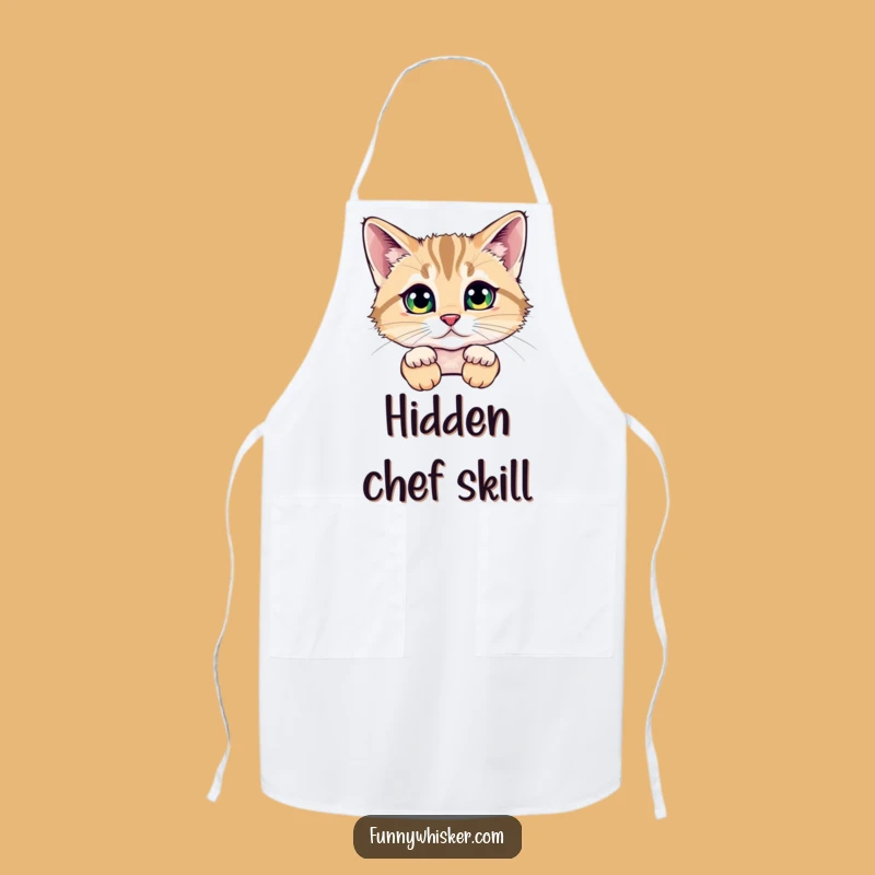 Funny Hidden Cat Whiskers Apron - Hilarious Kitchen Fun with Mystery
