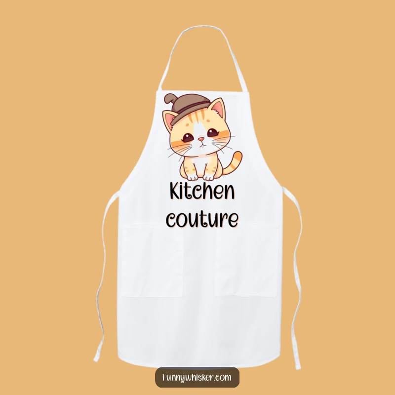 Funny Silly Hat Cat Apron - Kitchen Hat Tilting Fun, Perfect Funny Gift