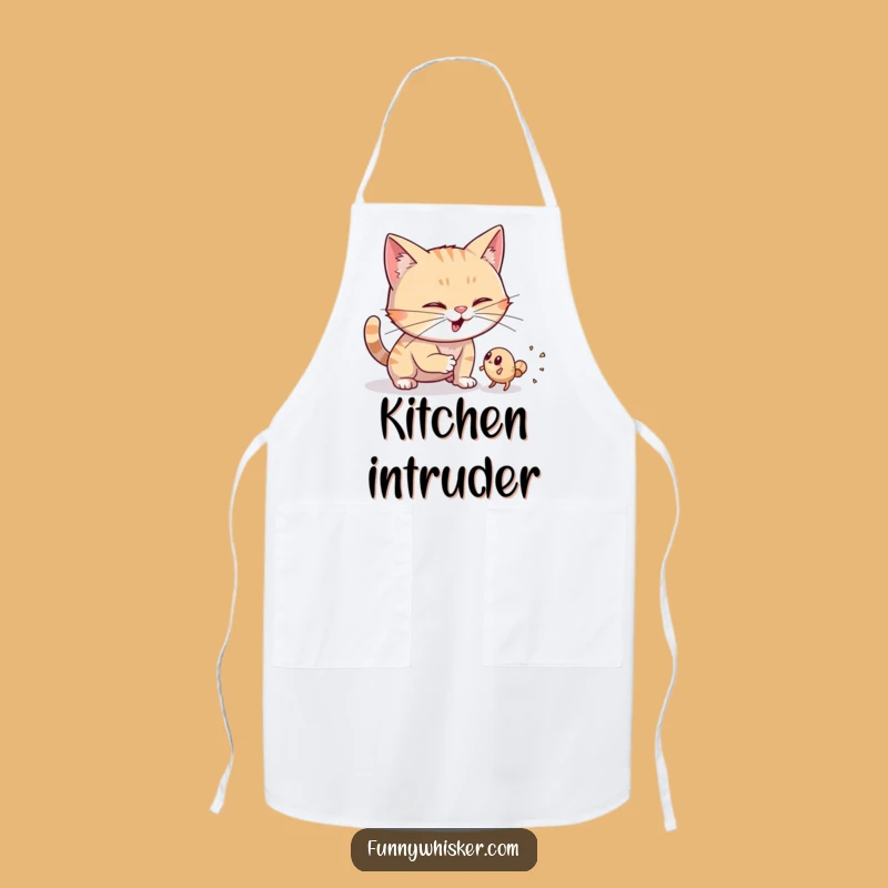 Funny Dust Bunny Hunter Cat Apron: Kitchen Cleanliness, Wiggling Whiskers, Perfect Funny Gift