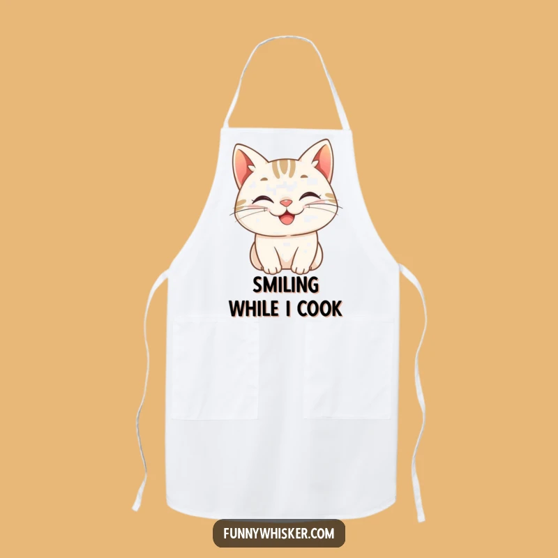 Funny Grinning Cat Apron: Cook with Joy and a Smile, Perfect Funny Gift