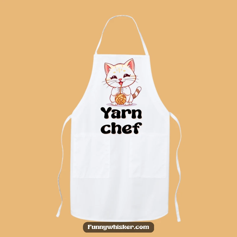 Funny Whiskered Kitten Apron - Playful Kitchen Fun for Cat Lovers