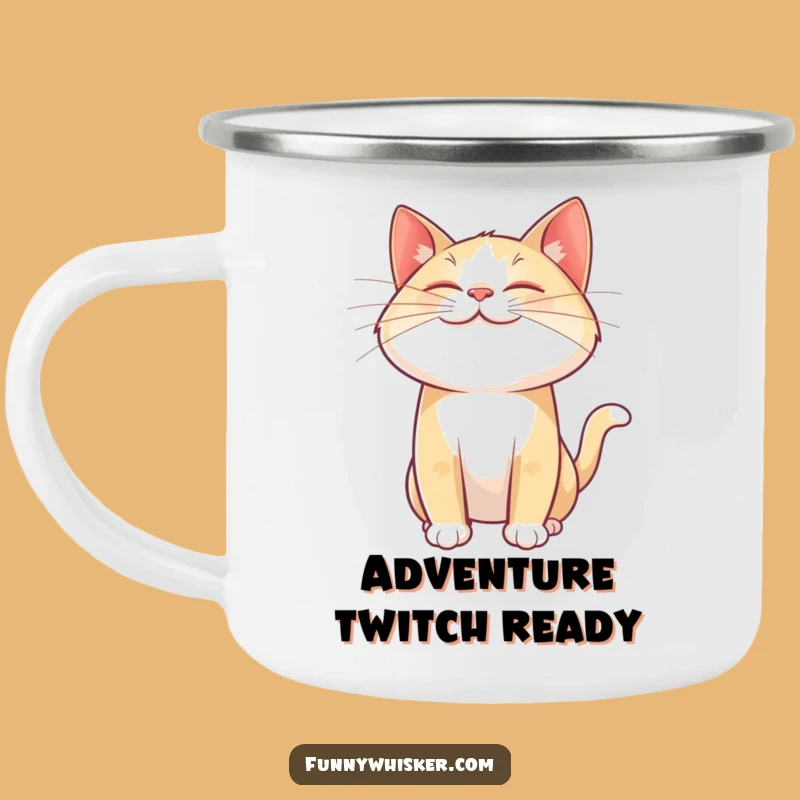 Funny Cat Whisker Twitch Camping Mug: Adventure with Joyful Vibes