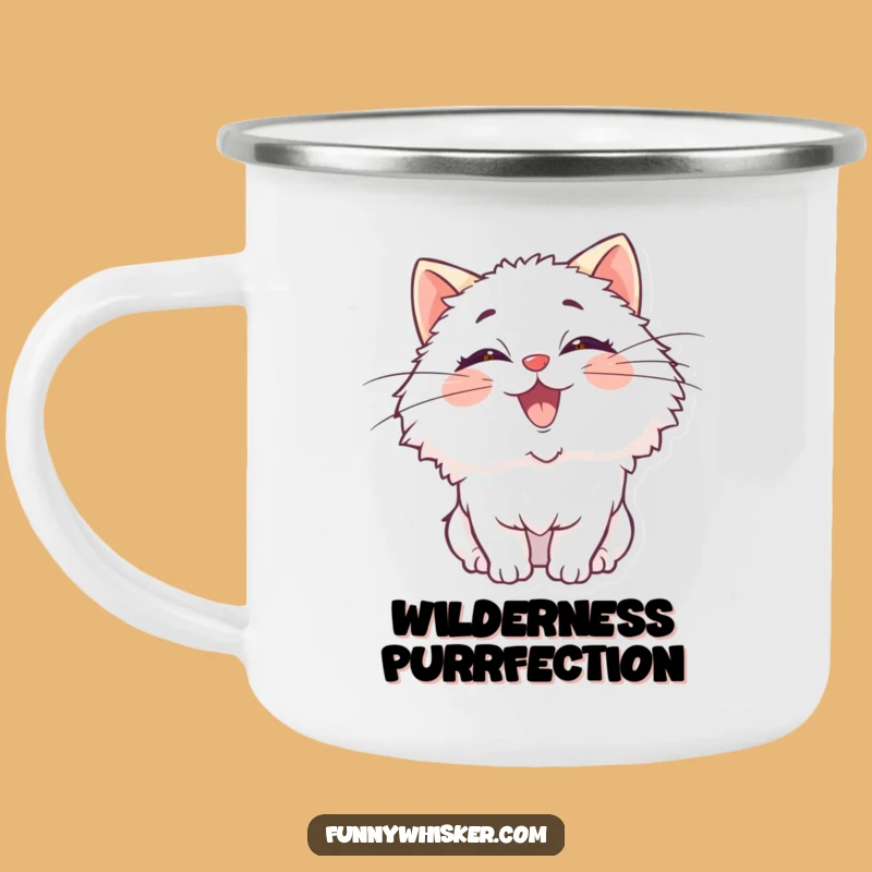Funny Cat Adventure Whiskers Mug: Campfire Fun with Delightful Feline