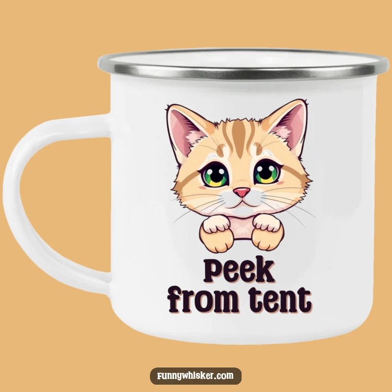 Funny Hidden Cat Whiskers Camping Mug - Adventure Fuel with Mystery