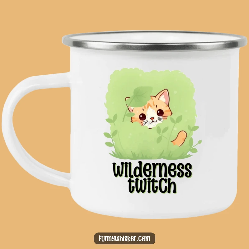Funny Peeking Cat Whiskers Camping Mug: Stealthy Sips on Every Adventure