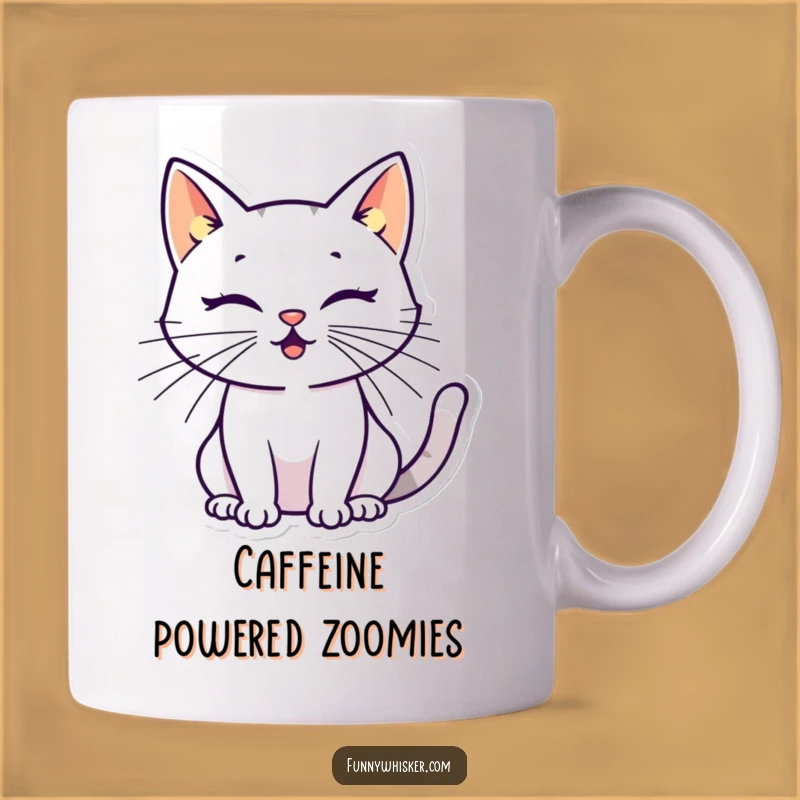 Funny Cat Silhouette Mug: Energetic Whiskers - Playful Feline Gift