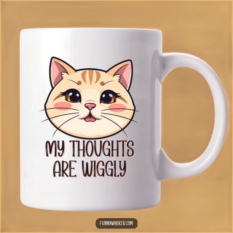 Funny Cat Head Mug with Long Wiggly Whiskers - Perfect Gift for Cat Lovers