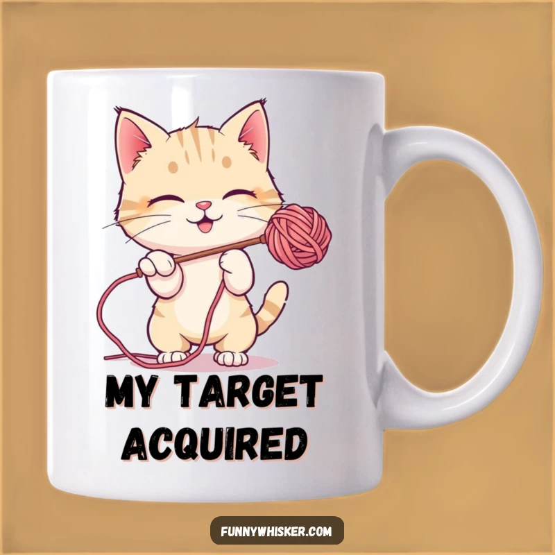 Funny Cat Yarn Mug: Playful Batting Action - The Purrfect Gift!