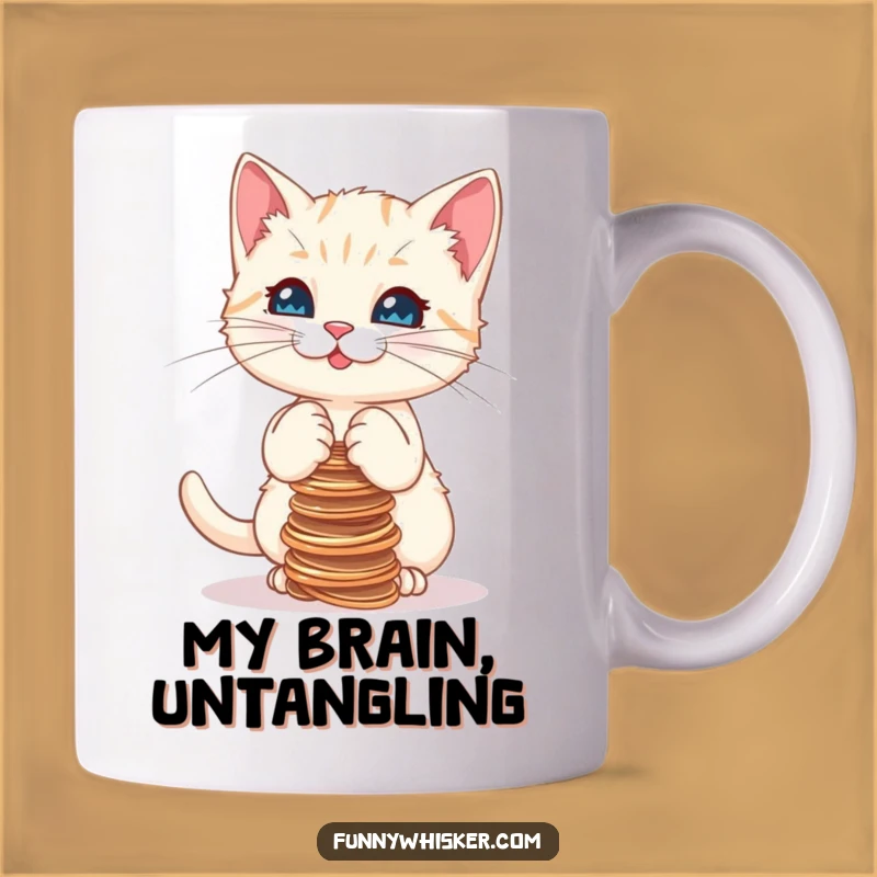 Funny Kitten Balancing Strings Mug, A Hilarious Gift for Cat Lovers Who Appreciate Playful Chaos