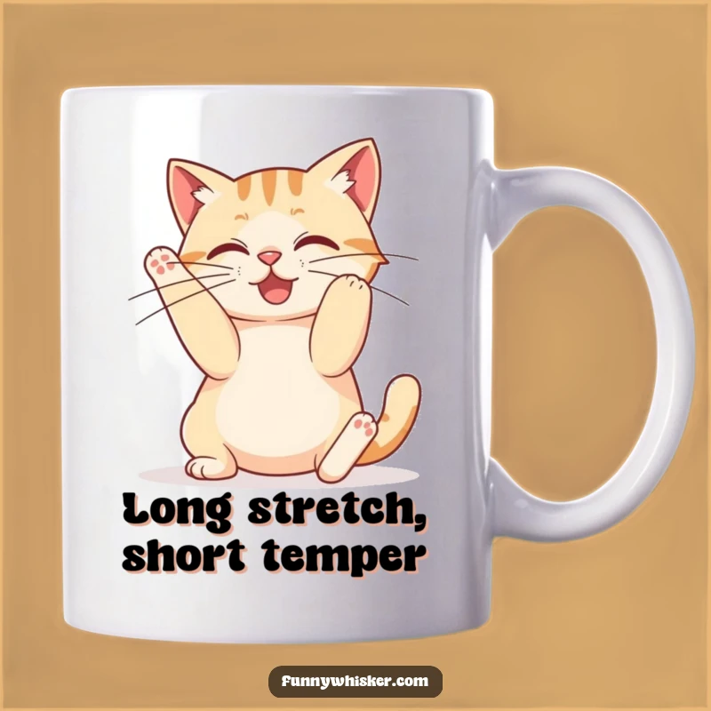 Funny Stretchy Cat Mug - Silly Whiskers Feline Fun, Perfect Gift for Cat Lovers