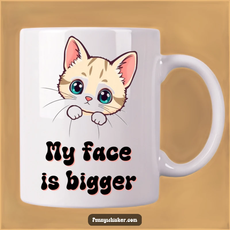 Funny Tiny Cat Whisker Peek Mug - Adorable Curiosity is the Perfect Funny Gift