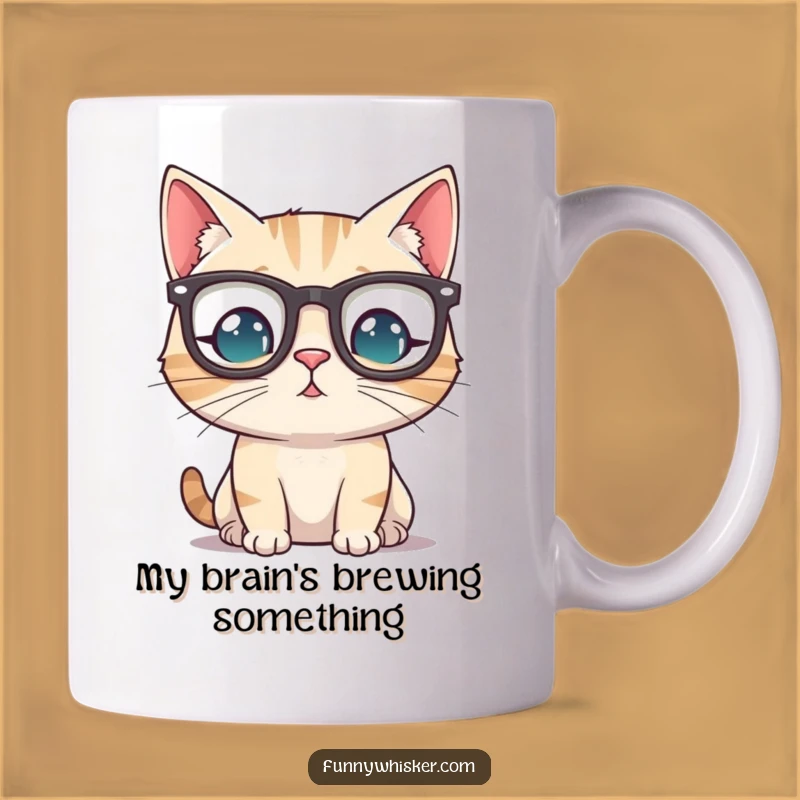 Funny Cat in Spectacles Mug - Hilarious Whiskered Feline Gift for Book Lovers