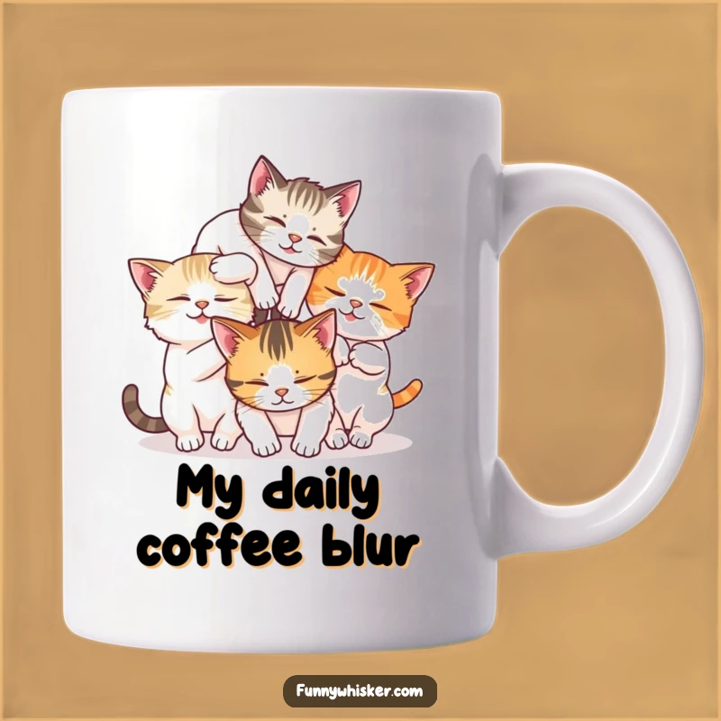 Funny Tumble Cats Mug - Hilarious Whiskered Feline Chaos Gift