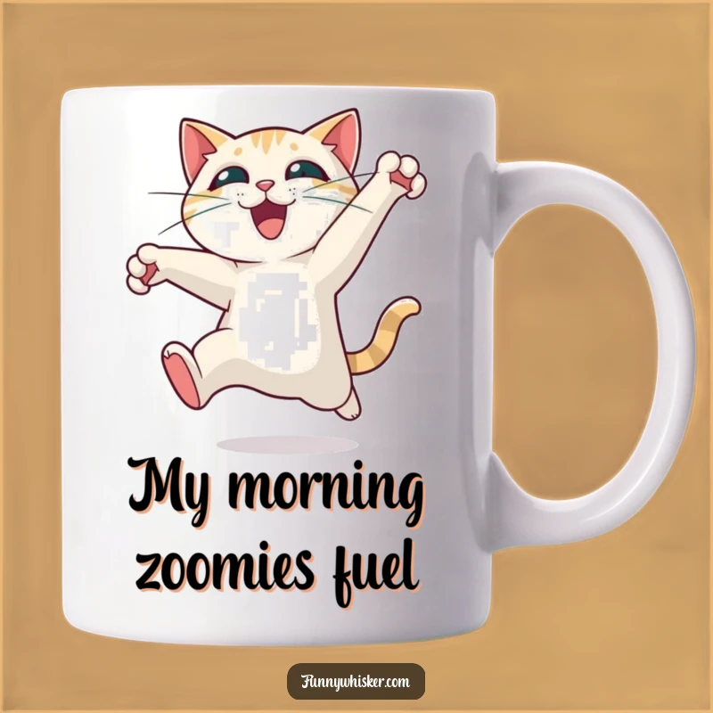 Funny Cat Leaping Mug - Exhilarating Motion Cat, Perfect Funny Gift for Cat Lovers