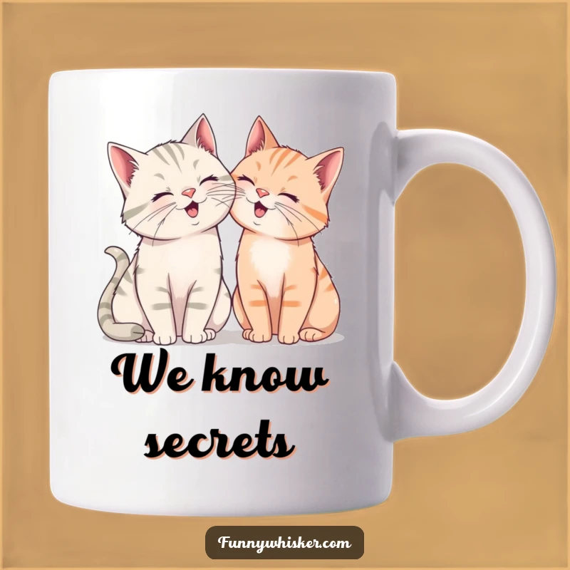 Funny Giggling Cats Mug - Exaggerated Whiskers Share a Laugh, Perfect Funny Gift