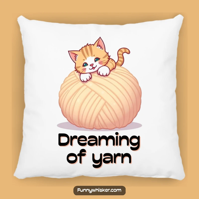 Funny Pouncing Cat Pillow - Soft Yarn Play Cushion, Gift for Cat Lovers