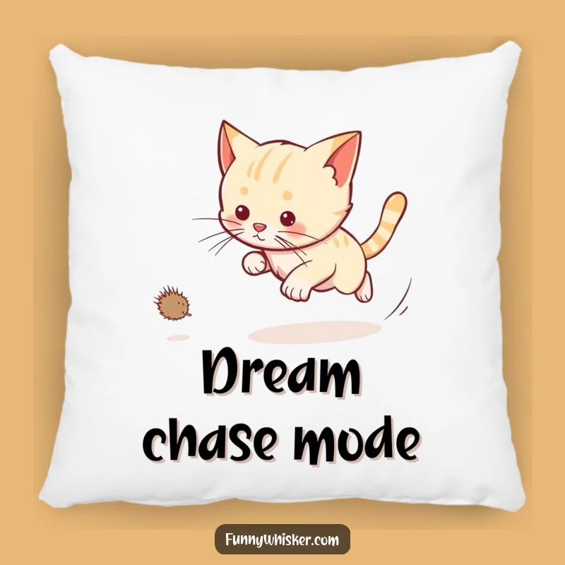 Funny Cat Dust Bunny Chase Pillow: Cozy Comfort with Playful Pet Action