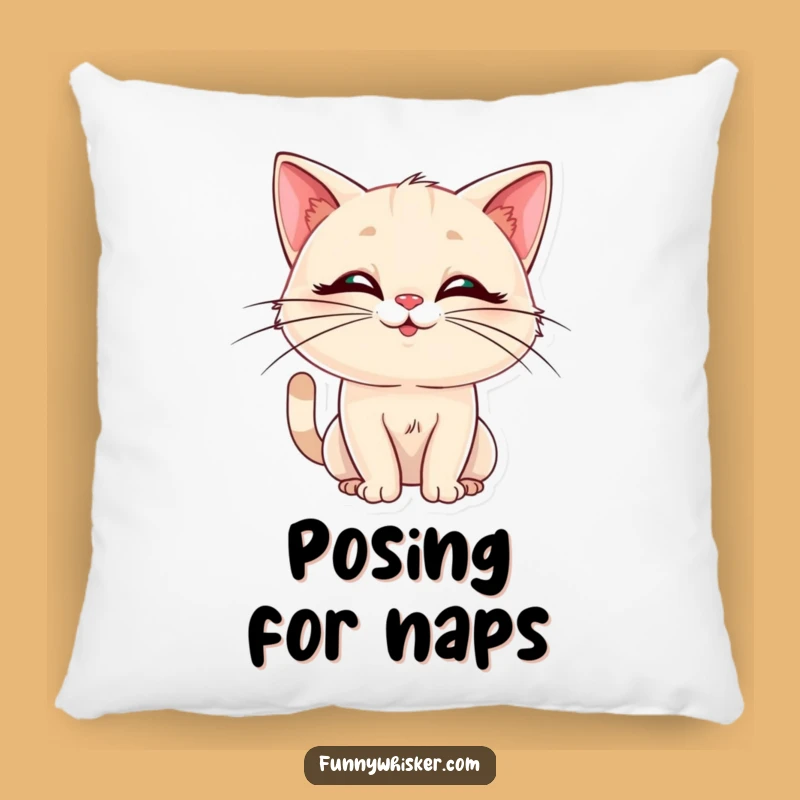 Funny Cat Pillow: Elegant Whiskers, Silly Pose - Cozy & Humorous Decor Gift!