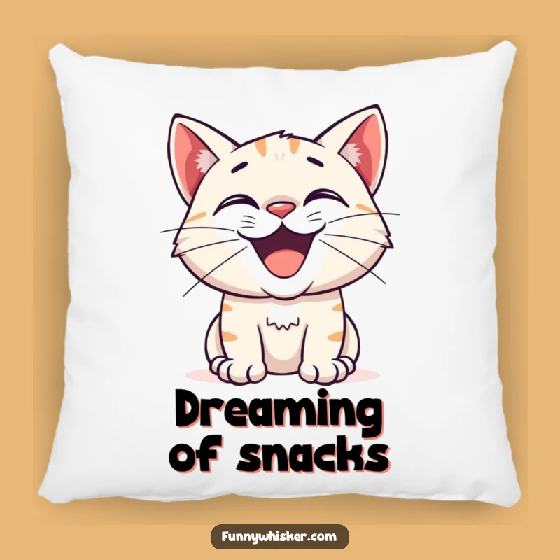 Funny Excited Cat Grin Pillow - Cozy & Hilarious Accent for Cat Lovers