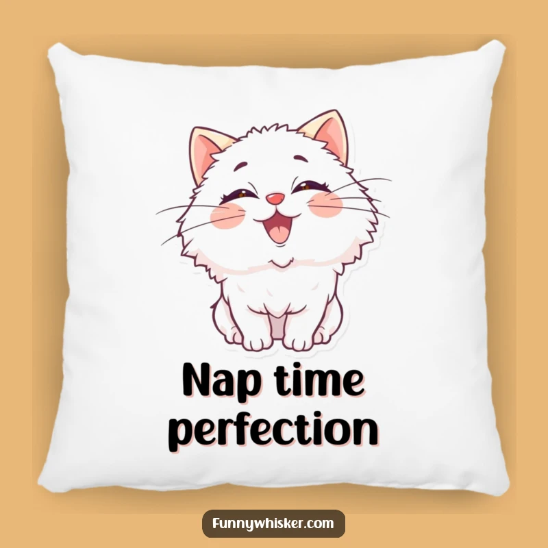 Funny Feline Whiskers Pillow: Cuddle Up with Comical Delight