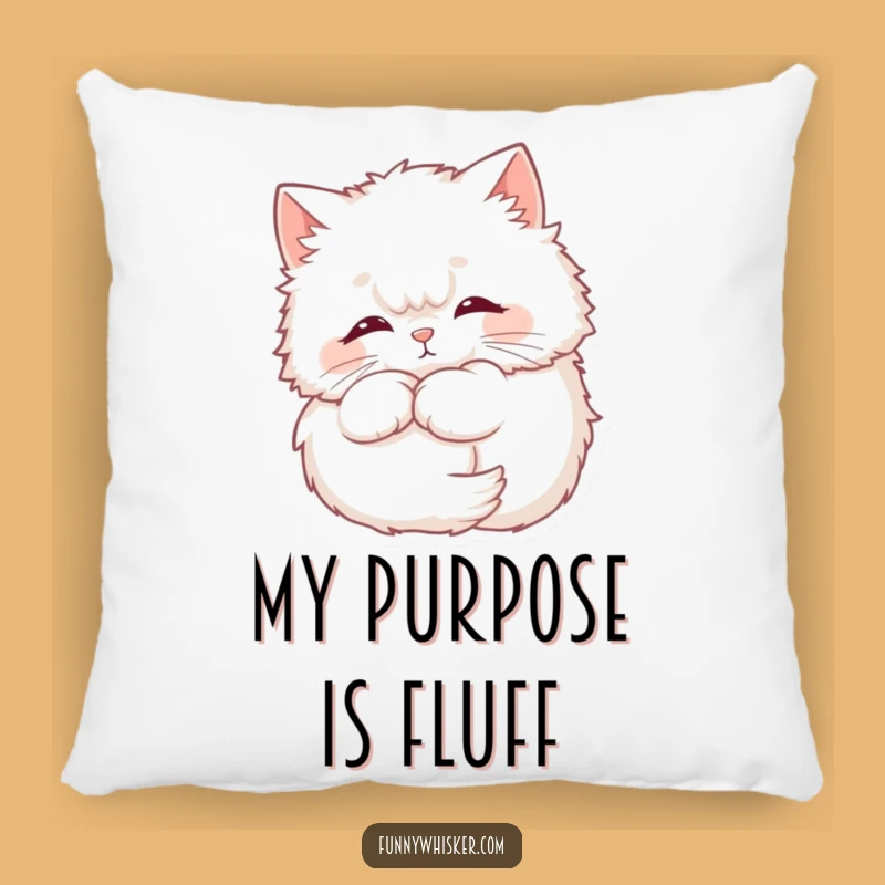 Funny Fluffy Cat Pillow - Cozy Whiskers Halo Accent, Soft Comfort Funny Gift