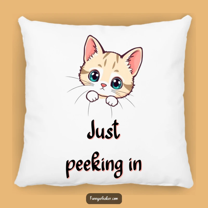 Funny Tiny Cat Whisker Peek Pillow - Cozy Curiosity for a Perfect Funny Gift