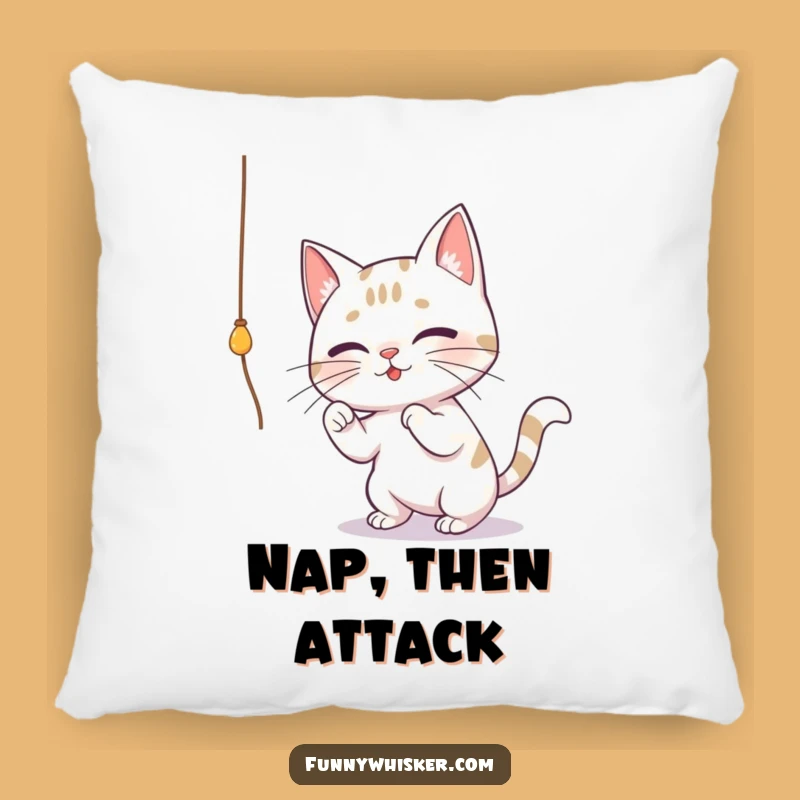 Funny Cat String Play Pillow - Cozy & Hilarious Accent for Cat Lovers