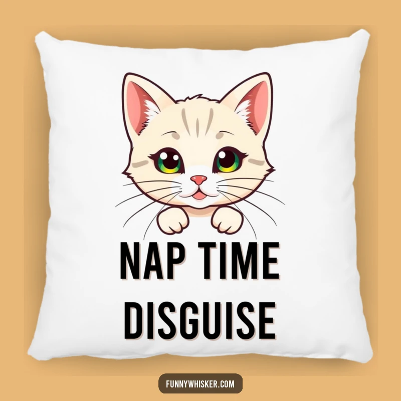 Funny Whiskers Cat Pillow: Cozy Comfort with a Peek, Funny Gift