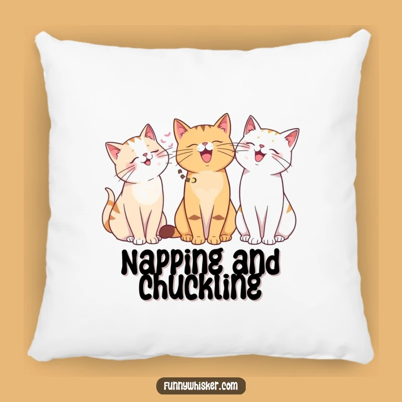 Funny Cat Pillow: Giggle Gang with Whiskers - Cozy & Humorous Decor Gift!