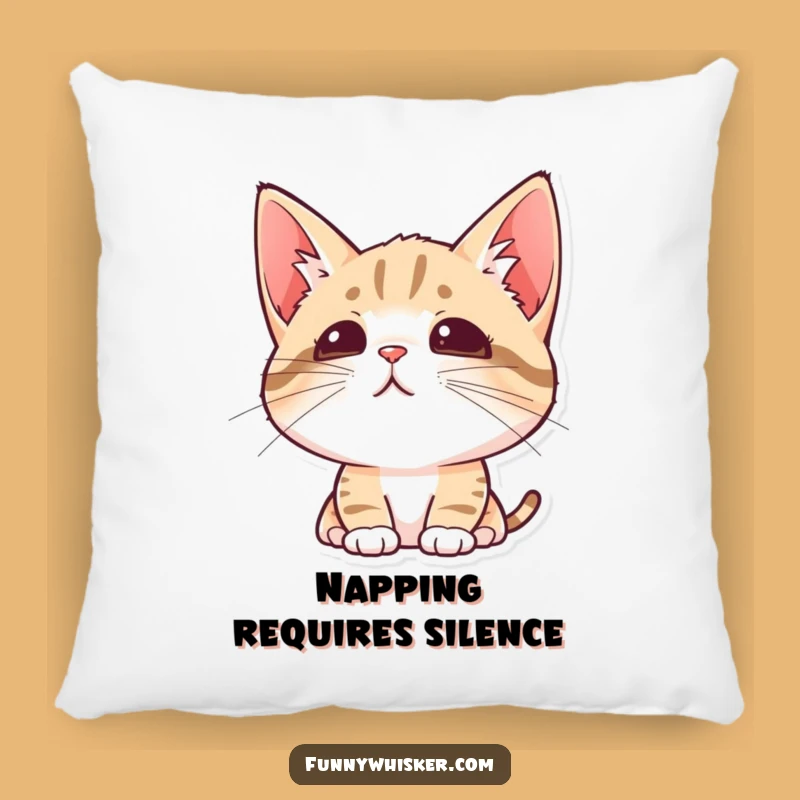 Funny Curious Cat Pillow - Cozy Alert Cushion, Gift for Cat Lovers