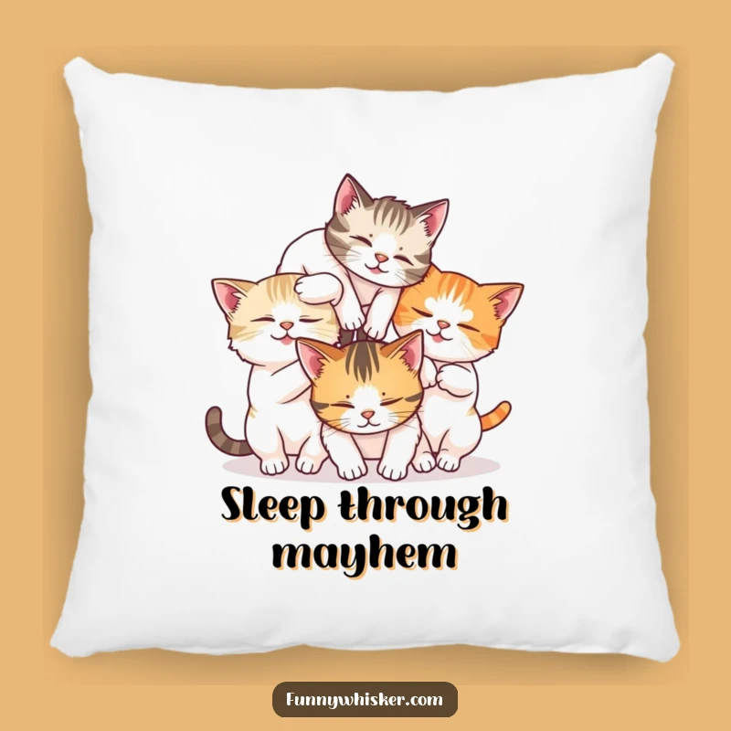 Soft Funny Cat Tumble Pillow - Cozy & Whimsical Feline Accent