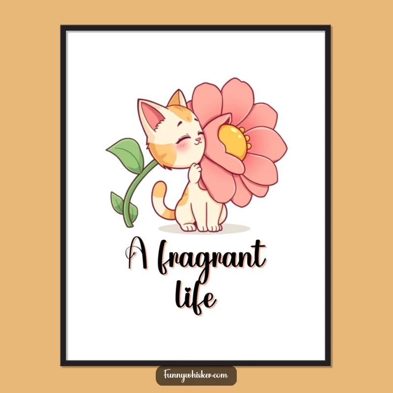 Funny Cat Digital Art: Dramatic Sniff Print - Instant Gift!