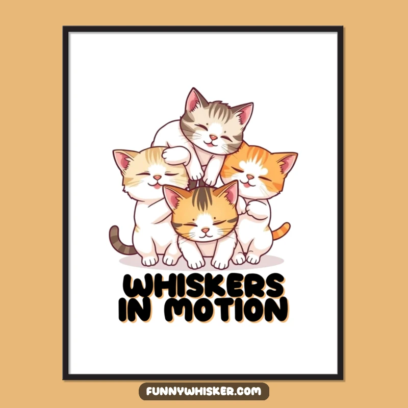 Funny Cat Tumble Digital Art - Instant Wall Decor of Feline Chaos