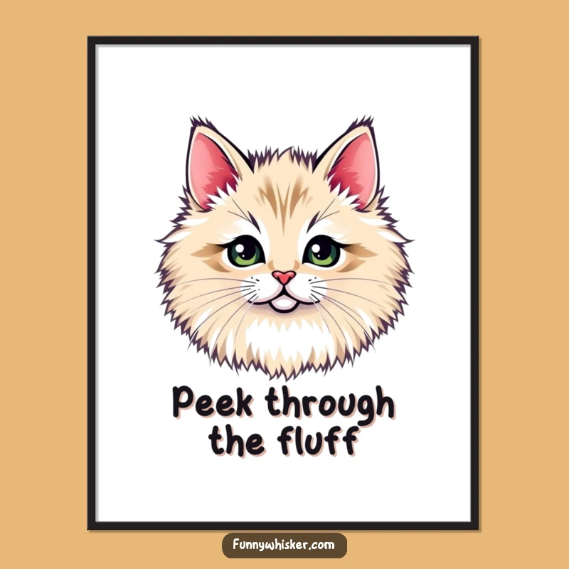 Funny Cat Whisker Digital Art - Peek-a-Boo Kitty Print!