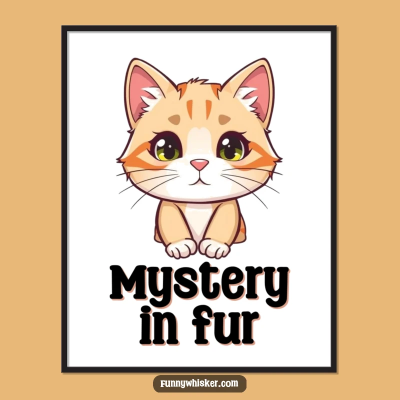 Funny Curious Cat Digital Art - Peek-a-Boo Whisker Printable Wall Decor, Instant Gift