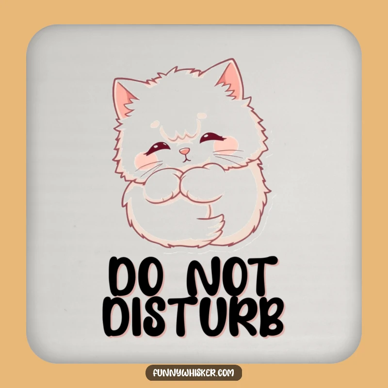 Funny Fluffy Cat Coaster - Whiskers Halo Decor, Barware Funny Gift