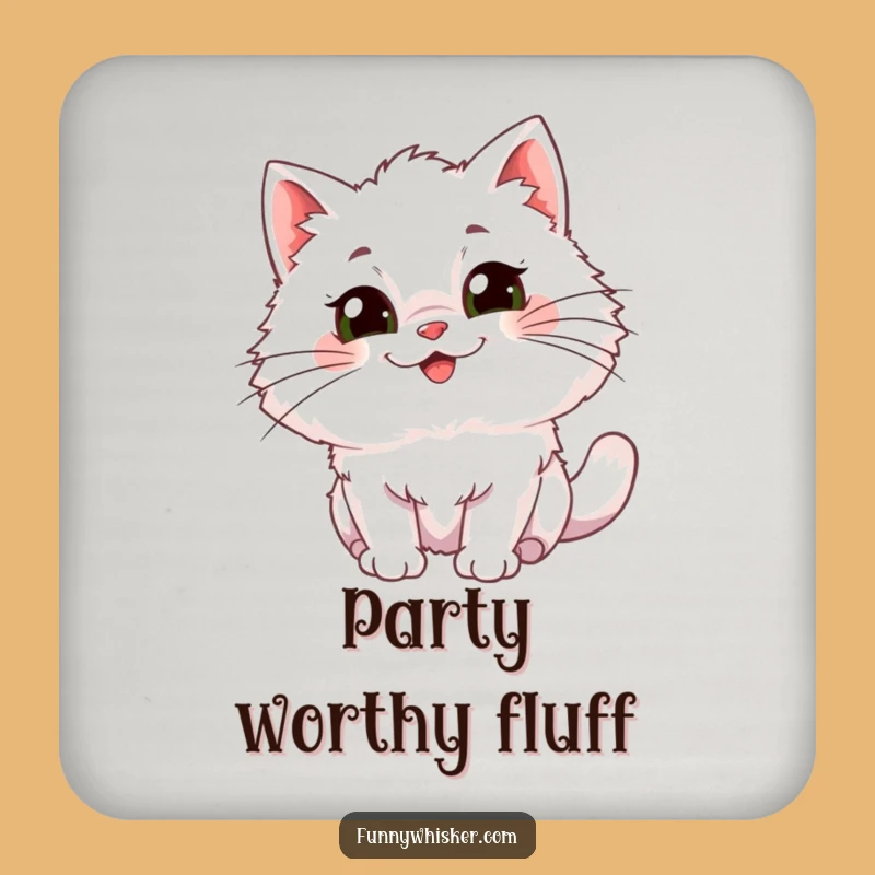 Funny Cat Coaster: Protect Surfaces with Gleeful Whiskers - Quirky Gift!