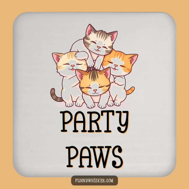 Funny Cat Tumble Coaster Set - Protect Surfaces with Feline Fun