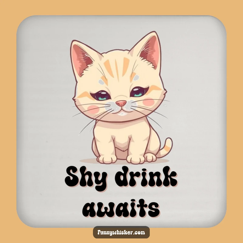 Funny Shy Cat Whisker Coaster: Hiding Feline Protection, Great Gift