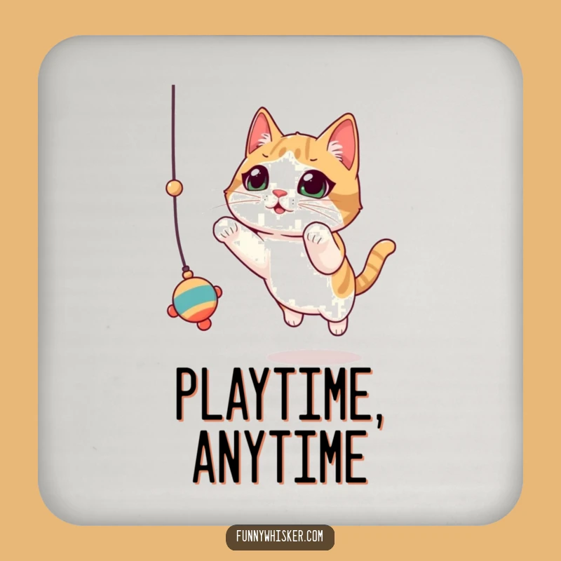 Funny Cat Toy Leap Coaster: Protect Surfaces with Playful Art, Great Gift