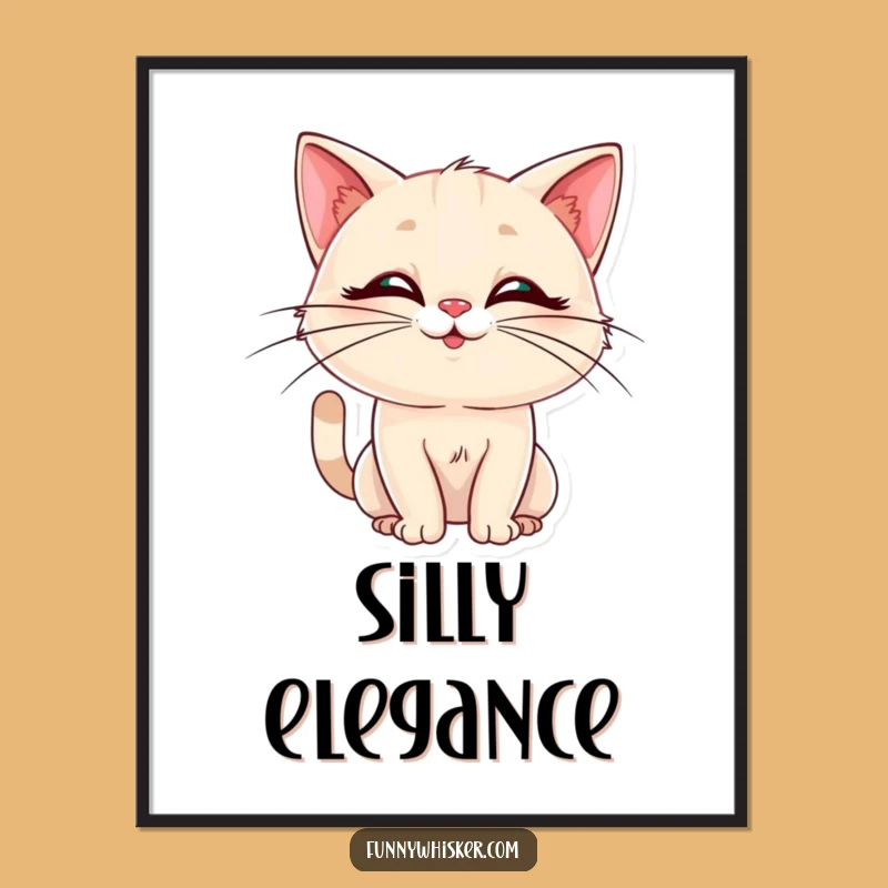 Funny Cat Poster: Elegant Whiskers, Silly Pose - Humorous Wall Art Gift!