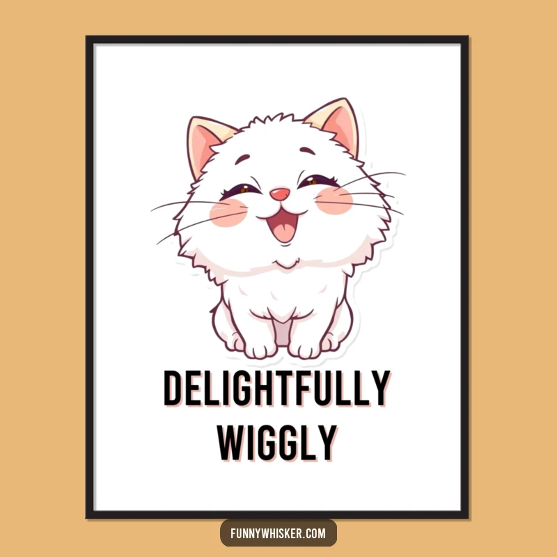 Funny Cat Whiskers Poster: Artful Humor of Feline Delight