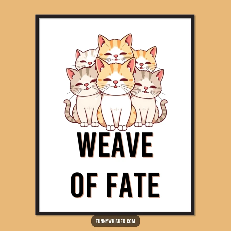 Funny Cat Whiskers Poster: Whimsical Feline Art, Perfect Wall Gift